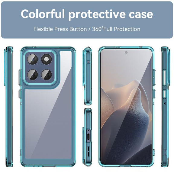 For Motorola Edge 60 Fusion Colorful Series Acrylic Hybrid TPU Phone Case(Transparent Blue)