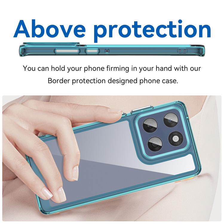 For Motorola Edge 60 Fusion Colorful Series Acrylic Hybrid TPU Phone Case(Transparent Blue)