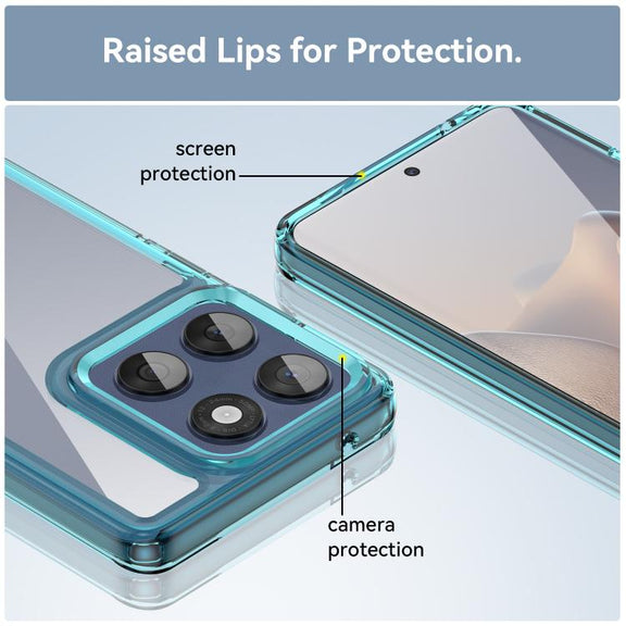 For Motorola Edge 60 Fusion Colorful Series Acrylic Hybrid TPU Phone Case(Transparent Blue)