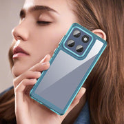 For Motorola Edge 60 Fusion Colorful Series Acrylic Hybrid TPU Phone Case(Transparent Blue)