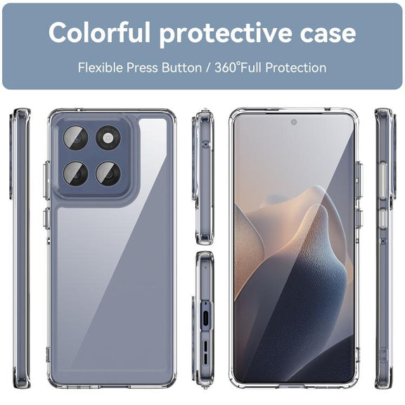 For Motorola Edge 60 Fusion Colorful Series Acrylic Hybrid TPU Phone Case(Transparent)