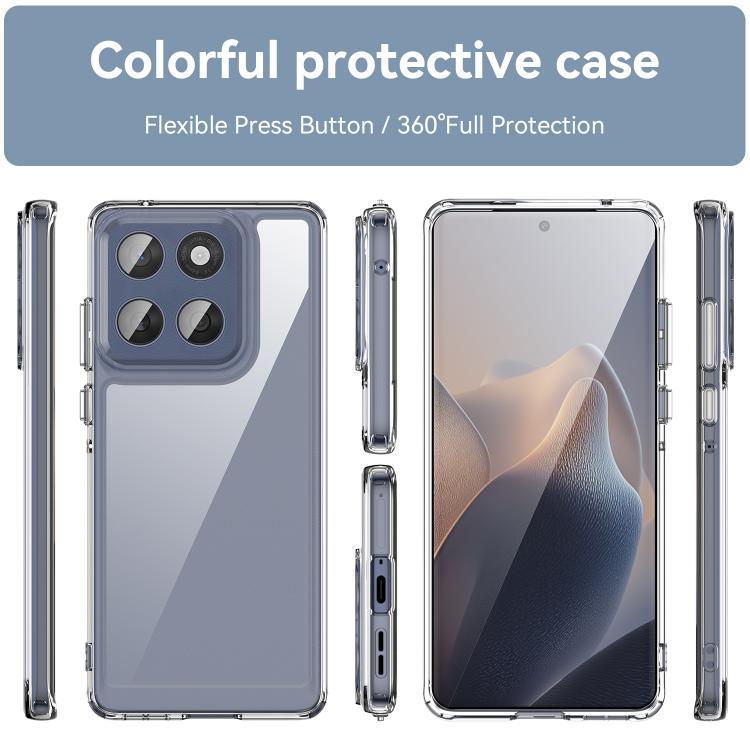 For Motorola Edge 60 Fusion Colorful Series Acrylic Hybrid TPU Phone Case(Transparent)