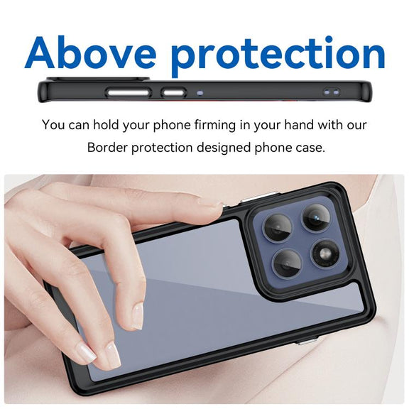 For Motorola Edge 60 Pro Colorful Series Acrylic Hybrid TPU Phone Case(Black)