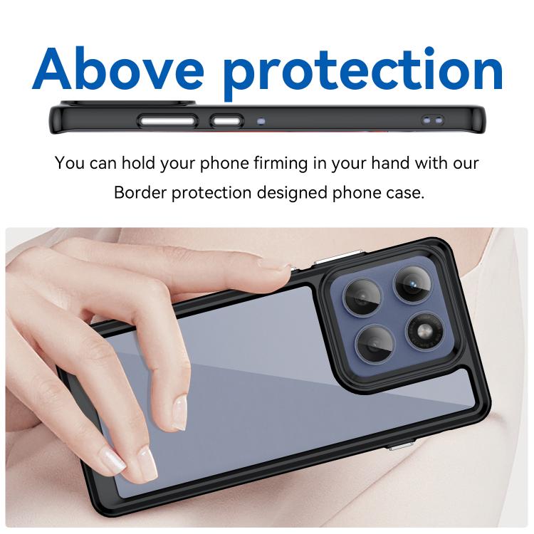 For Motorola Edge 60 Pro Colorful Series Acrylic Hybrid TPU Phone Case(Black)