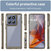 For Motorola Edge 60 Pro Colorful Series Acrylic Hybrid TPU Phone Case(Transparent Grey)