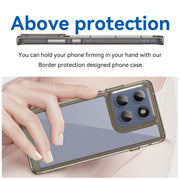 For Motorola Edge 60 Pro Colorful Series Acrylic Hybrid TPU Phone Case(Transparent Grey)
