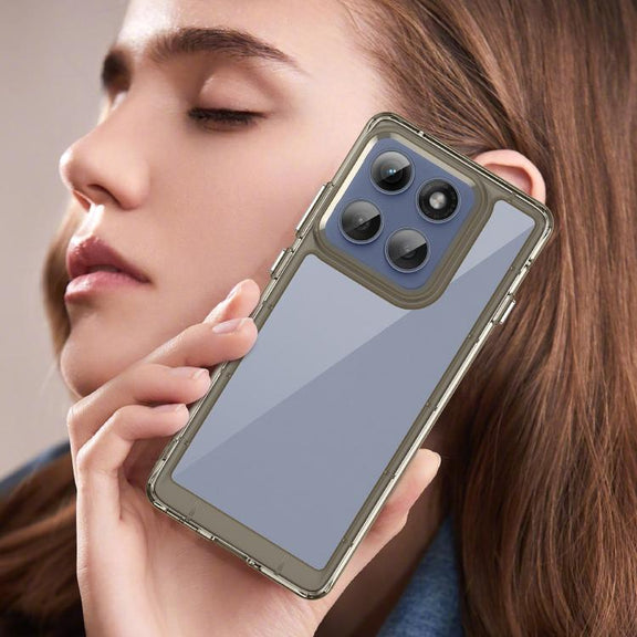 For Motorola Edge 60 Pro Colorful Series Acrylic Hybrid TPU Phone Case(Transparent Grey)