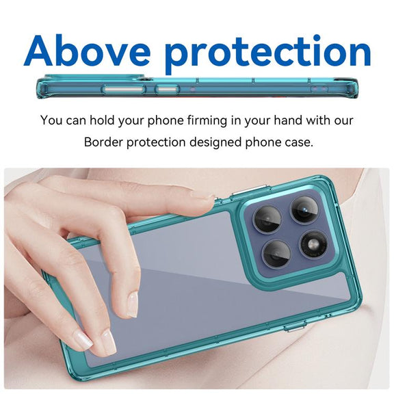 For Motorola Edge 60 Pro Colorful Series Acrylic Hybrid TPU Phone Case(Transparent Blue)