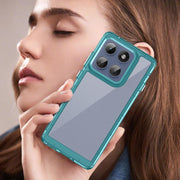 For Motorola Edge 60 Pro Colorful Series Acrylic Hybrid TPU Phone Case(Transparent Blue)