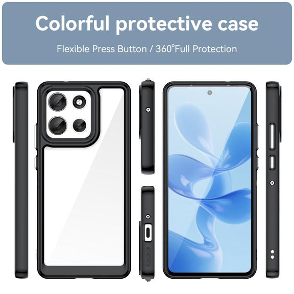 For Motorola Moto G86 5G Colorful Series Acrylic Hybrid TPU Phone Case(Black)