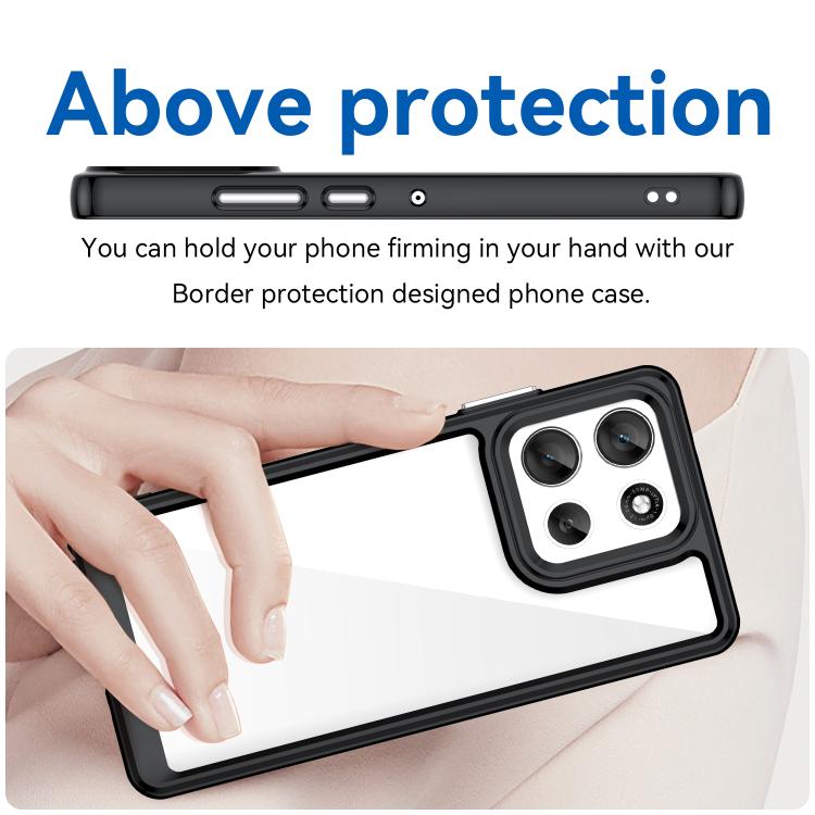 For Motorola Moto G86 5G Colorful Series Acrylic Hybrid TPU Phone Case(Black)