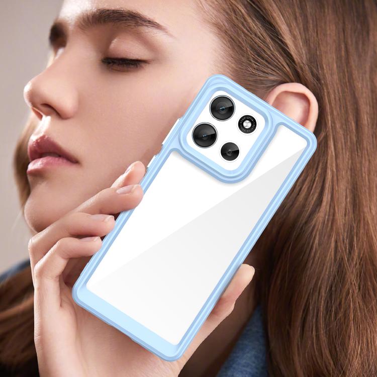For Motorola Moto G86 5G Colorful Series Acrylic Hybrid TPU Phone Case(Blue)