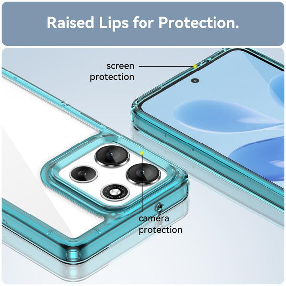 For Motorola Moto G86 5G Colorful Series Acrylic Hybrid TPU Phone Case(Transparent Blue)