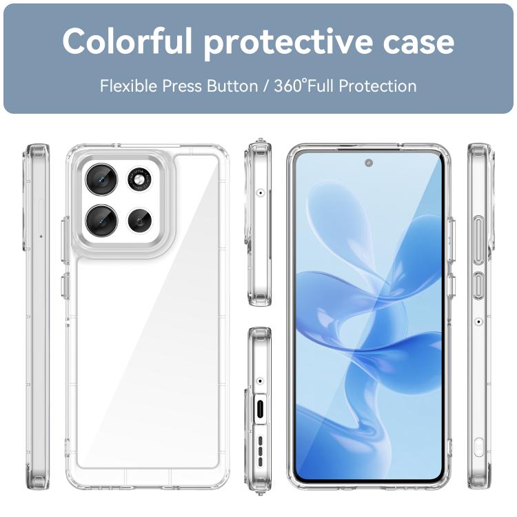 For Motorola Moto G86 5G Colorful Series Acrylic Hybrid TPU Phone Case(Transparent) - free shipping - PMC TechLife - Order now!