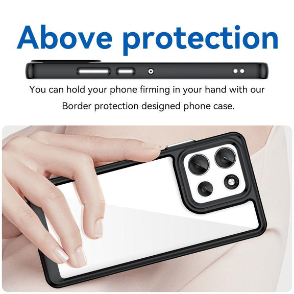 For Motorola Moto G100 Pro 5G Colorful Series Acrylic Hybrid TPU Phone Case(Black)