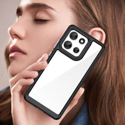 For Motorola Moto G100 Pro 5G Colorful Series Acrylic Hybrid TPU Phone Case(Black)