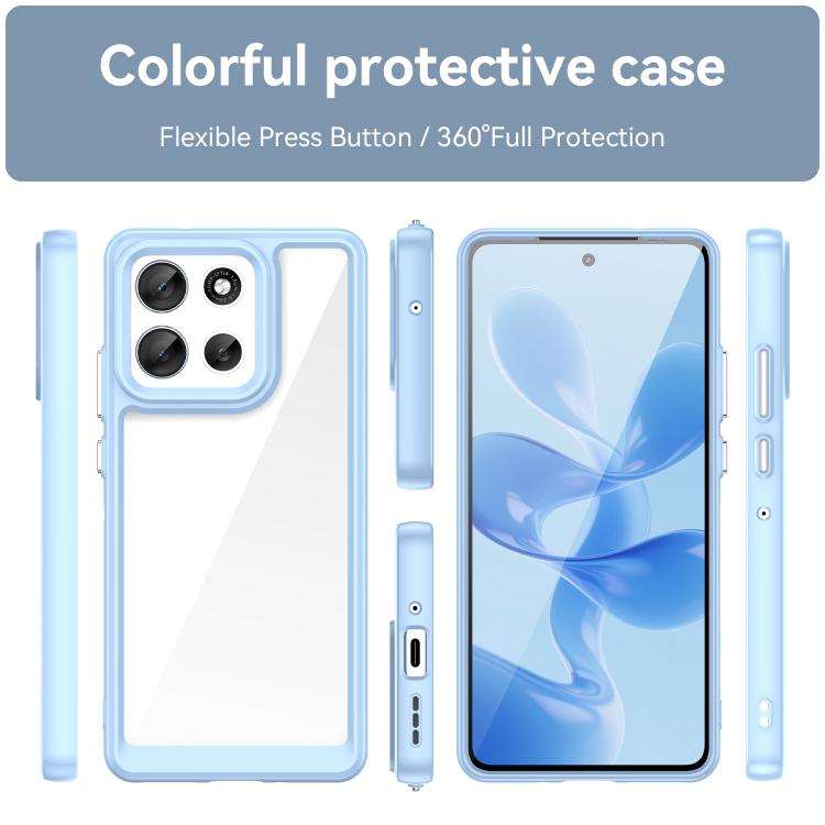 For Motorola Moto G100 Pro 5G Colorful Series Acrylic Hybrid TPU Phone Case(Blue)