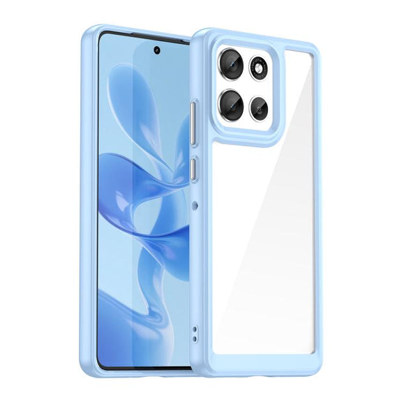 For Motorola Moto G100 Pro 5G Colorful Series Acrylic Hybrid TPU Phone Case(Blue)