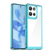 For Motorola Moto G100 Pro 5G Colorful Series Acrylic Hybrid TPU Phone Case(Transparent Blue)