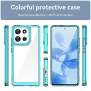 For Motorola Moto G100 Pro 5G Colorful Series Acrylic Hybrid TPU Phone Case(Transparent Blue)