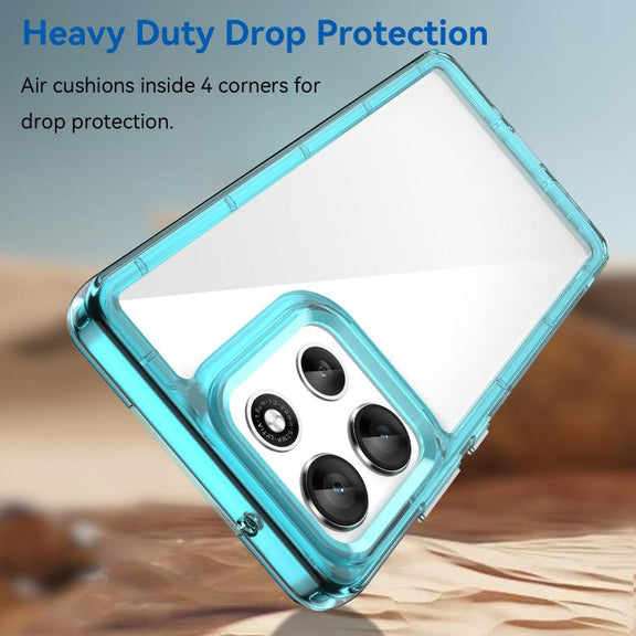 For Motorola Moto G100 Pro 5G Colorful Series Acrylic Hybrid TPU Phone Case(Transparent Blue)