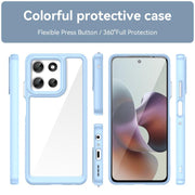 For Motorola Moto G56 5G Colorful Series Acrylic Hybrid TPU Phone Case(Blue)