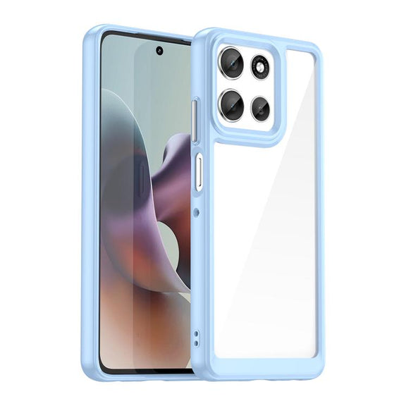 For Motorola Moto G56 5G Colorful Series Acrylic Hybrid TPU Phone Case(Blue)