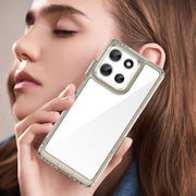 For Motorola Moto G56 5G Colorful Series Acrylic Hybrid TPU Phone Case(Transparent Grey)