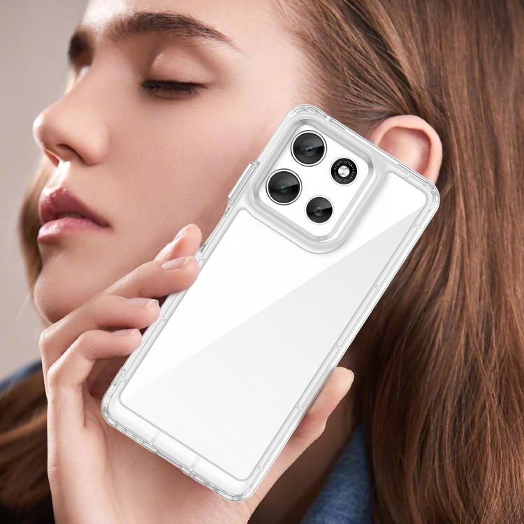 For Motorola Moto G56 5G Colorful Series Acrylic Hybrid TPU Phone Case(Transparent)