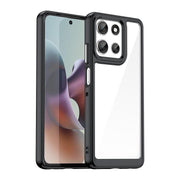 For Motorola Moto G66j 5G Colorful Series Acrylic Hybrid TPU Phone Case(Black)