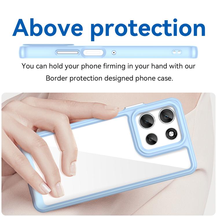 For Motorola Moto G66j 5G Colorful Series Acrylic Hybrid TPU Phone Case(Blue)