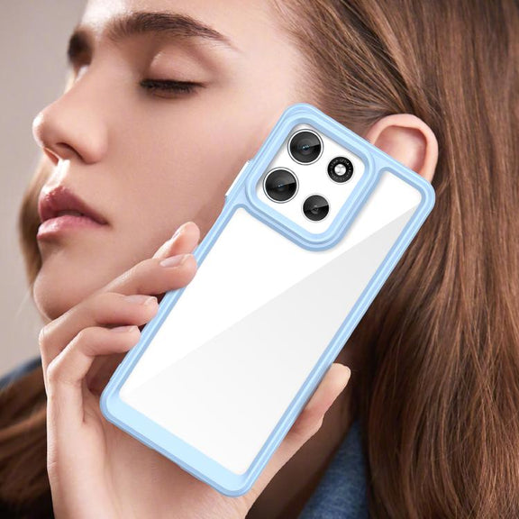 For Motorola Moto G66j 5G Colorful Series Acrylic Hybrid TPU Phone Case(Blue)