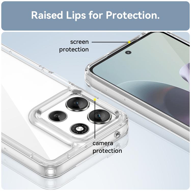 For Motorola Moto G66j 5G Colorful Series Acrylic Hybrid TPU Phone Case(Transparent) - free shipping - PMC TechLife - Order now!