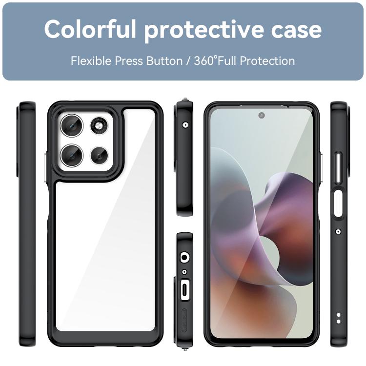 For Motorola Moto G66y 5G Colorful Series Acrylic Hybrid TPU Phone Case(Black) - free shipping - PMC TechLife - Order now!