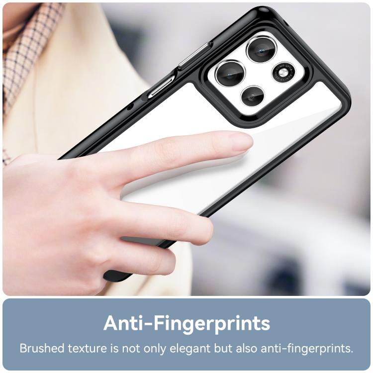 For Motorola Moto G66y 5G Colorful Series Acrylic Hybrid TPU Phone Case(Black) - free shipping - PMC TechLife - Order now!