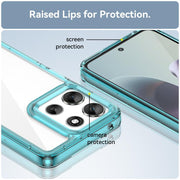 For Motorola Moto G66y 5G Colorful Series Acrylic Hybrid TPU Phone Case(Transparent Blue)