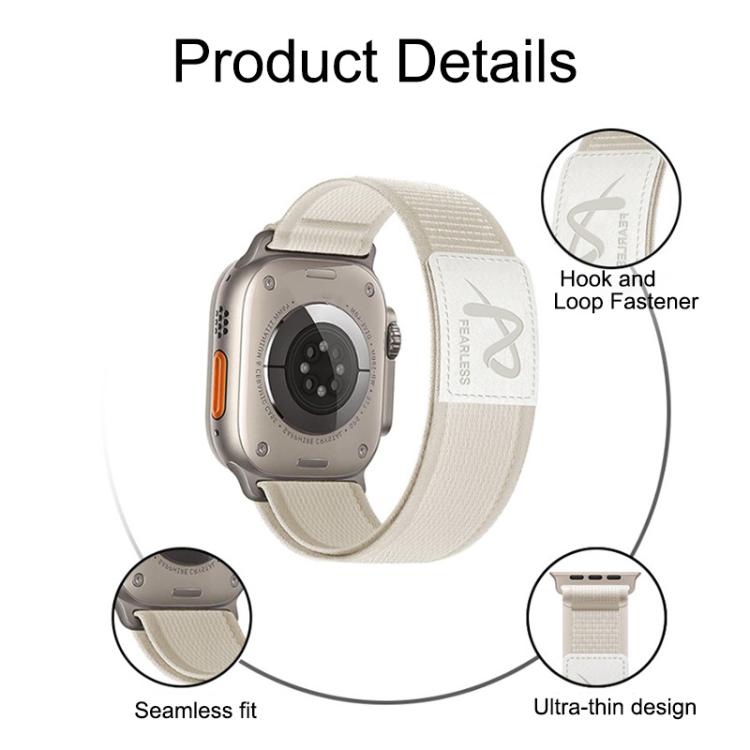 For Apple Watch 46mm / 49mm / 45mm / 44mm Fearless Trail Loop Nylon Band(Green)