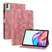 For Tecno Megapad 11 Lily Embossed Leather Tablet Case(Pink)