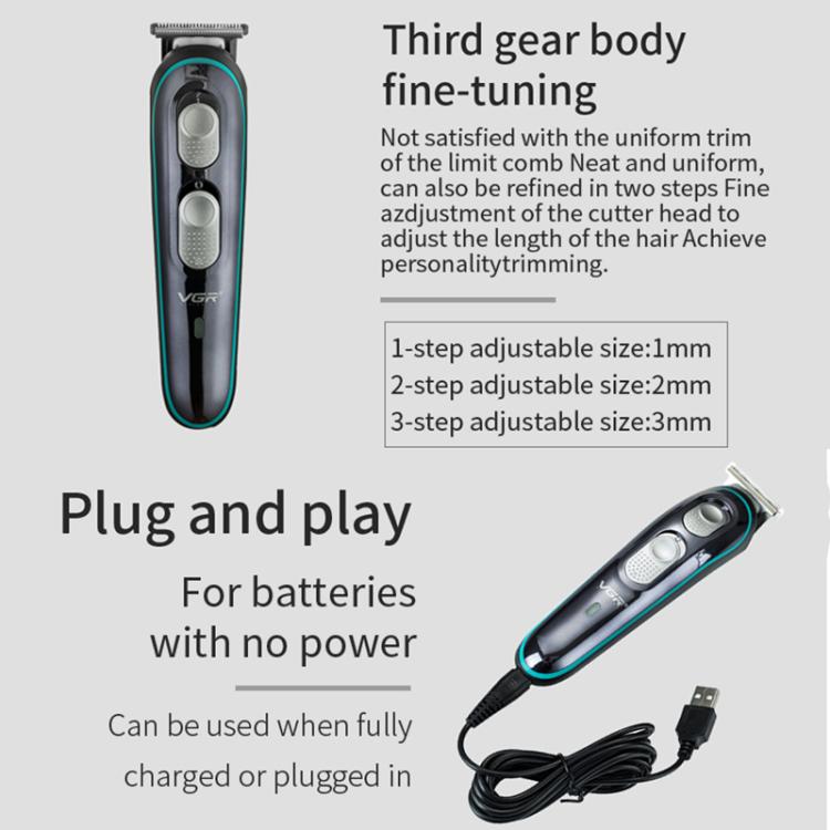VGR V-055 10W USB Electric Household Hair Clipper(Black)