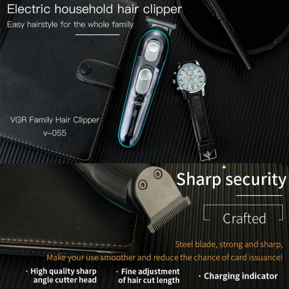VGR V-055 10W USB Electric Household Hair Clipper(Black)