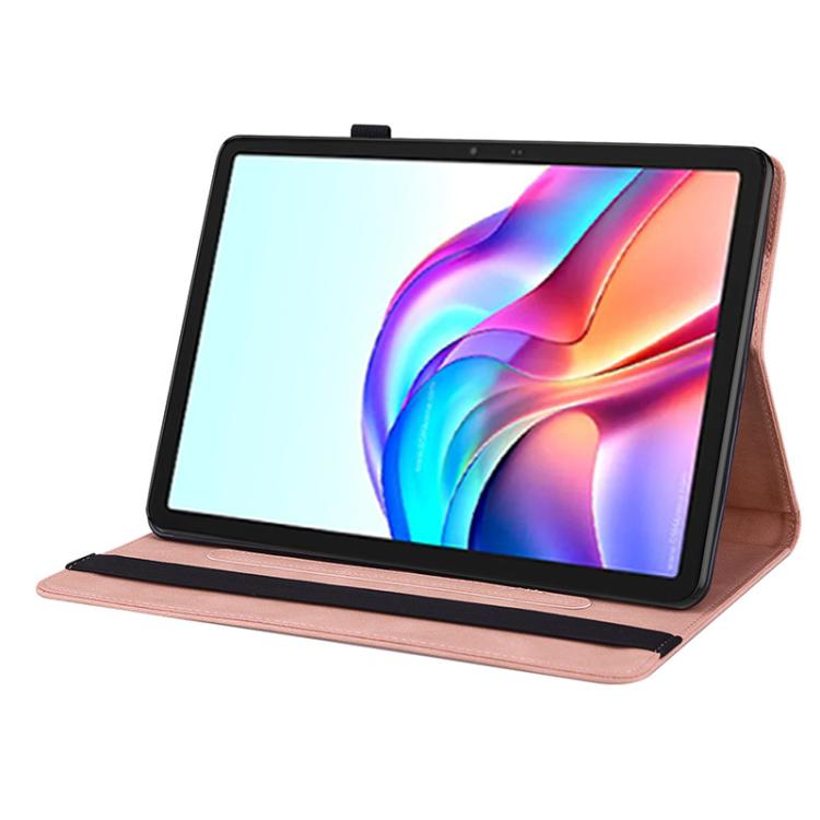 For Tecno Megapad 11 Butterfly Flower Embossed Leather Tablet Case(Rose Gold) - Others by PMC TechLife | Online Shopping South Africa | PMC TechLife | Buy Now Pay Later Mobicred