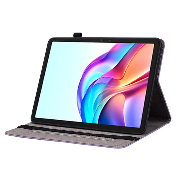 For Tecno Megapad 11 Butterfly Rose Embossed Leather Tablet Case(Purple)