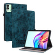 For Tecno Megapad 11 Butterfly Rose Embossed Leather Tablet Case(Dark Blue) - Others by PMC TechLife | Online Shopping South Africa | PMC TechLife | Buy Now Pay Later Mobicred