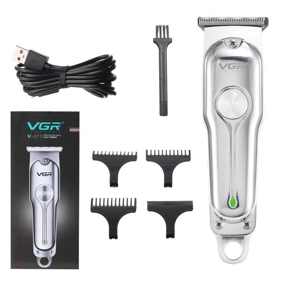 VGR V-071 5W Carbon Steel Blade USB Electric Hair Clipper(Silver)
