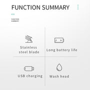 VGR V-071 5W Carbon Steel Blade USB Electric Hair Clipper(Silver)