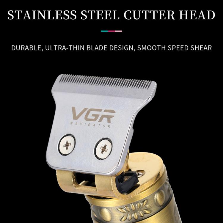 VGR V-085 Vintage Hairstyles Carving USB Electric Hair Clipper(Gold) - free shipping - PMC TechLife - Order now!