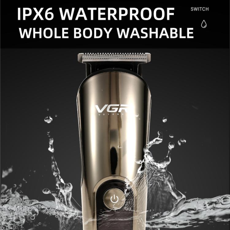 VGR V-107 11-in-1 IPX6 Digital Display Electric Hair Clipper Kit(Gold) - Hair Trimmer by VGR | Online Shopping South Africa | PMC Jewellery | Buy Now Pay Later Mobicred