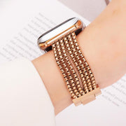 For Apple Watch 46mm / 49mm / 45mm / 44mm 6-Chain Stainless Steel Watch Band(Rose Gold)