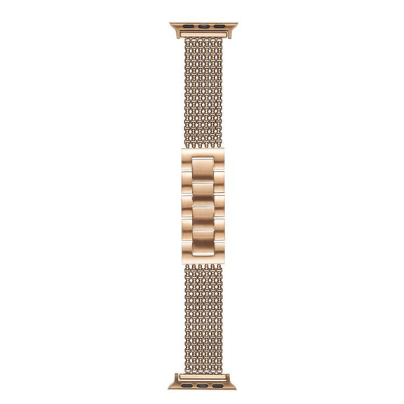 For Apple Watch 46mm / 49mm / 45mm / 44mm 6-Chain Stainless Steel Watch Band(Rose Gold)