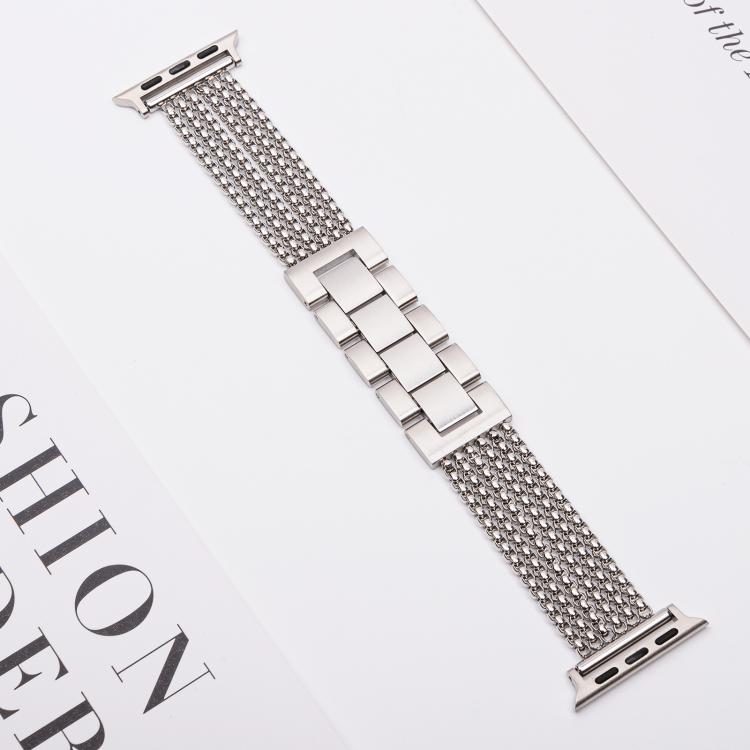 For Apple Watch 42mm / 41mm / 40mm / 38mm 6-Chain Stainless Steel Watch Band(Silver)